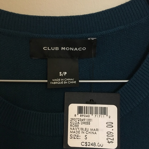 Club Monaco Mini Sweater-Dress Blue Size S - Picture 3 of 4